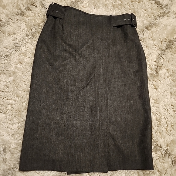 Zanella Italian Platinum Stretch wool lined handcrafted wrap skirt Sz 8T -NWT - Picture 5 of 12